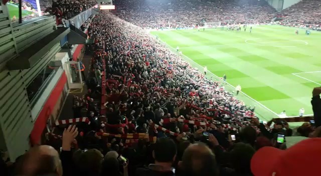 The Magic Of Anfield last night from Husain Ahmed  0018UKLads. Simply Magical. I remember Steven Gerard saying once “Money can buy you T Shirts and Designer flags, But it can’t buy you  Atmosphere because then you have to cross that white line and then this is Anfield”#anfield #thisisanfield #liverpool #lfc #liverpoolfans #lfcfans #ynwa #liverpoolvsbarcelona #scousers #kop #magical #atmosphere #uefachampionsleague