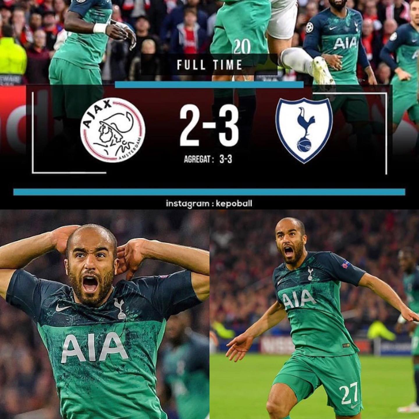 Roy of the Rovers Stuff again. Lucas Mora fires Spurs into Champions League Final. What says the Spurs LADS#coys #spurs #ajaxvstottenham #spursfans #tottenhamfans #uefachampionsleague #amsterdam #amsterdamarena