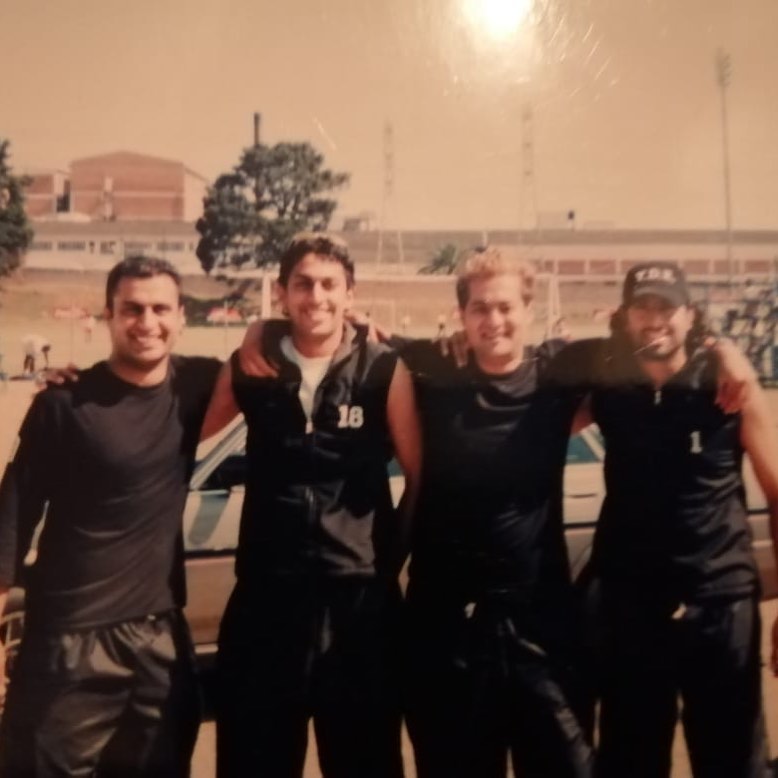 Blast from the past in the Dynamos Days. Zaheer Cassim,Myself, The Legendary Ebrahim Butch Badsha and Ahmed Patel. Watta Thing. Miss the chaps and the fitness 🤭️#wattathing #18 #blastfrompast #dynamos #blochpark