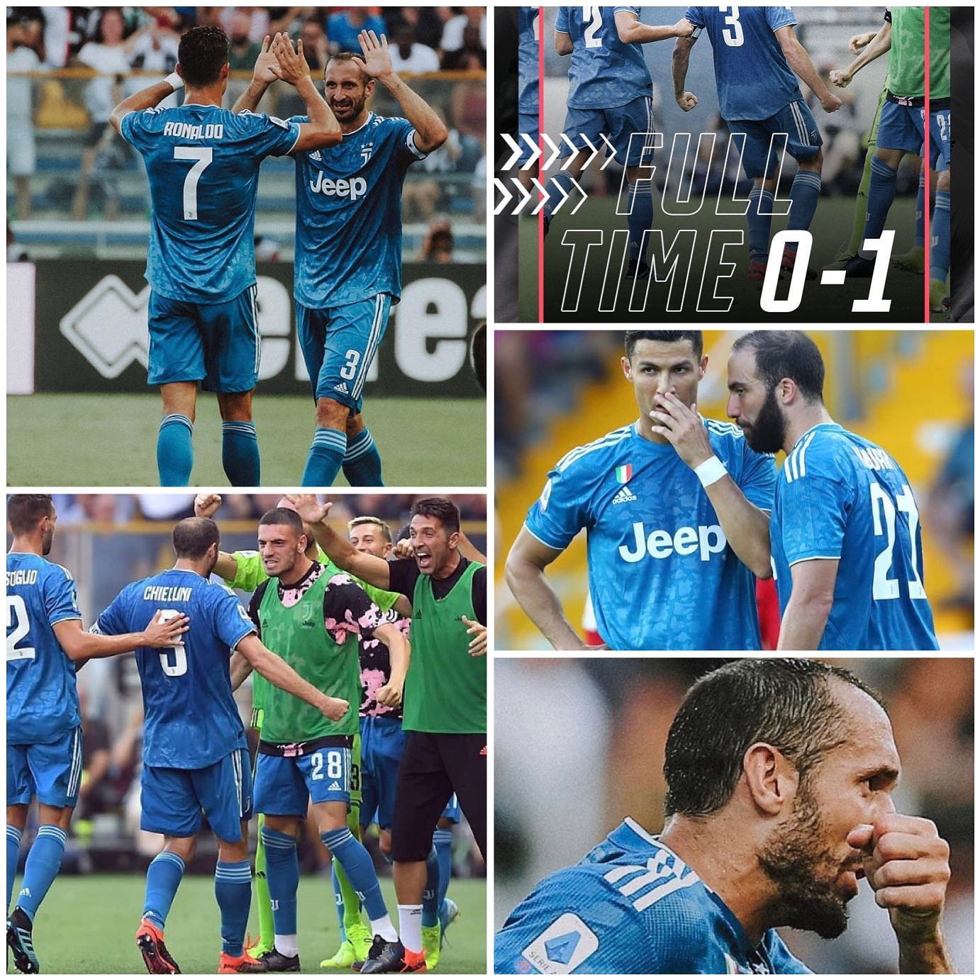 Parma 0 Juventus 1. Good tough start with 3 points . Actually the link up play between Ronaldo and Higuain worked. CR7 could have had a hatrick. At 1-0 you are never safe but we held on. Forza Juve. We welcome Napoli on Friday Night.#forzajuve #parmavsjuve #juventus #juve #juvefans #seriea #serieatim #chielini
