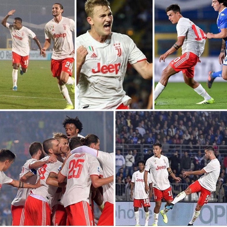 Brescia 1 Juventus 2. Hard fought away in after a fantastic Pjanic volley. No CR7 but we grinded it out in a 4-3-1-2 formation. We growing each time. Some nervy moments but vital 3 points. Good performance by Bonucci and add Ligt and a Ramsey in the hole behind Dybala and Higuain. Forza Juve#bresciavsjuventus #juve #forzajuve #juvefans #juventus #bianconero #seriea