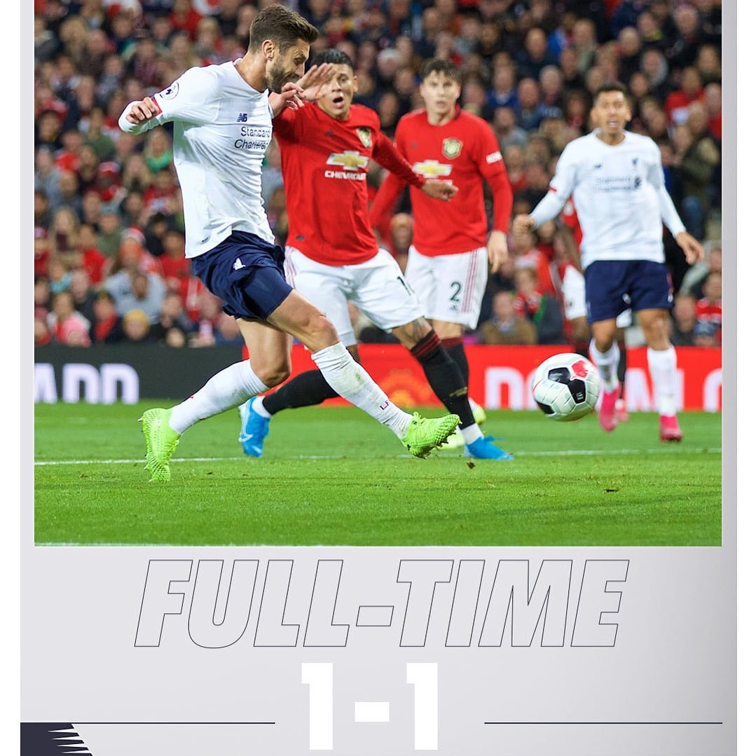 Man Utd 1 Liverpool 1. We were lucky to get a point but lucky we drew else the ALIS would have bashed us all year. Thank you Lalana Ardem. @mancunianofficial Well done too @zaydaan.cassim and @isamahomed the two Young Lads That predicated the 1-1 result. Check your inbox Shortly #liverpool #manutd #manutdvsliverpool #abusvsalis