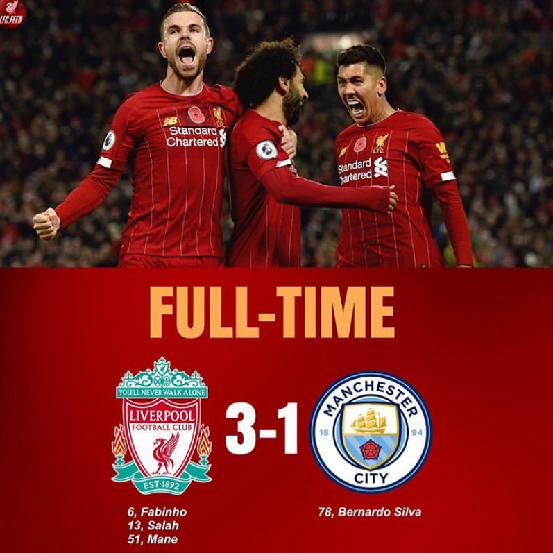 Spot on @hisham_bhamjee . Liverpool 3 Citeh 1. Watta Win