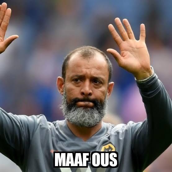 Sorry Citeh. Nuno Esposito D.S.S. Watta man. Masterminding the Wolves win last night over Citeh. Maaf Owes