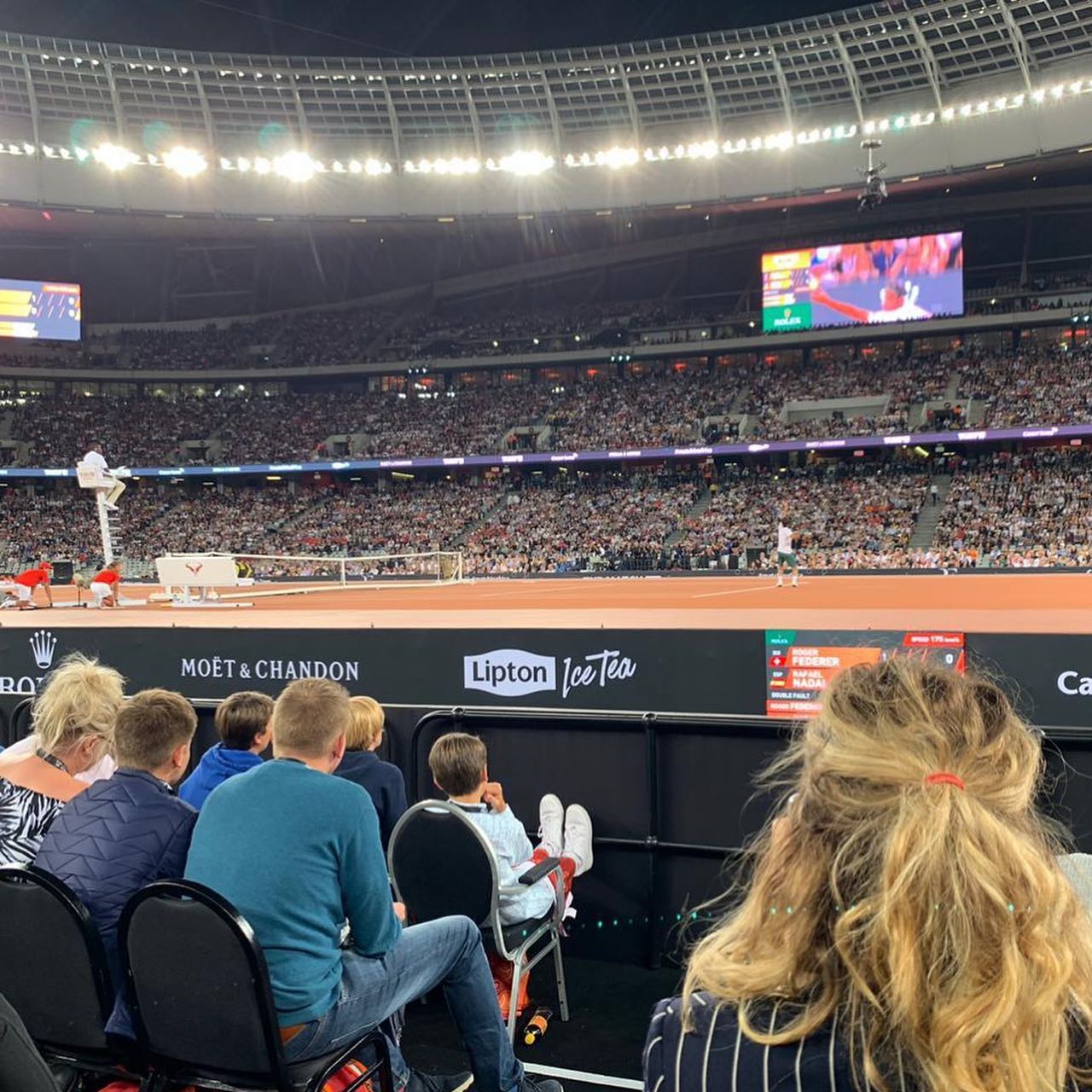 Federer vs Nadal at The Match for Africa at Greenpoint Stadium,Cape Town. Did u attend. If so how was it ?#federervsnadal #matchforafrica #tennis #capetown