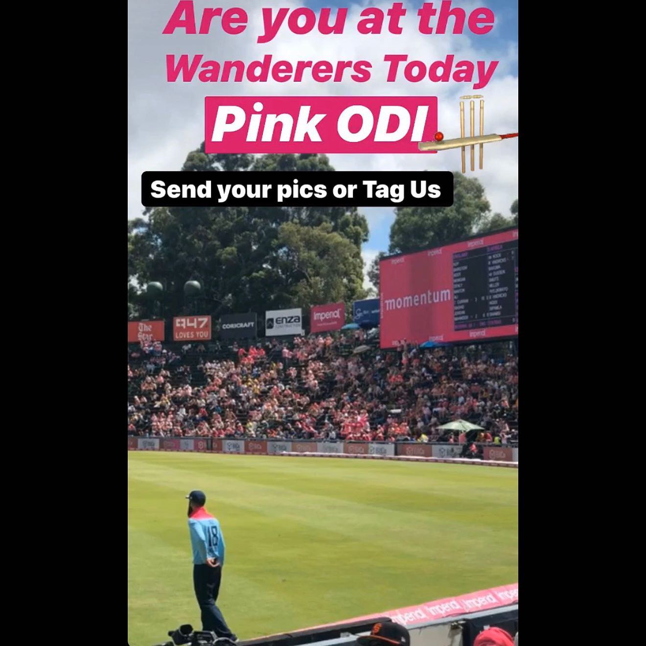 Are you at the PInk ODI between South Africa and England at the Wanderers. Tag us/Inbox us or email us your pics and videos to info@swoosh0018.com#southafricavsengland #wanderers #pinkodi #cricket #bullring #proteas #safans #proteafans #englishfans #barmyarmy #englandtour2019