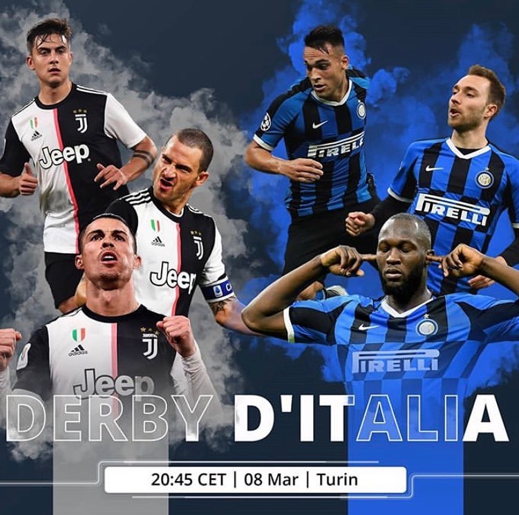 Derby D Italia tonight behind Closed Doors. Musseeeve game between Juventus and Inter Milan in Turin. It’s also the Manchester Derby in a little while