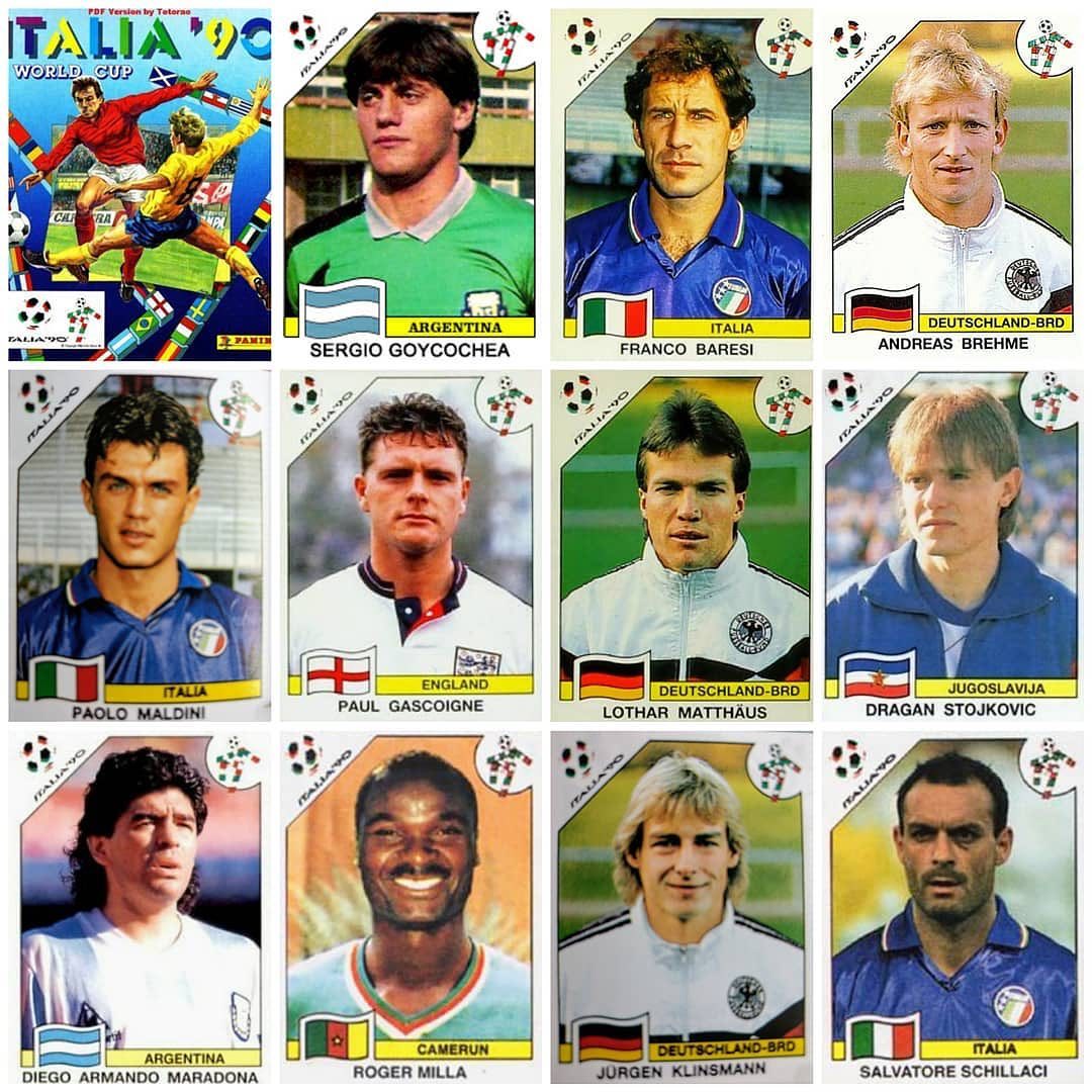 Panini Sticker Albums. Italia 90. Watta thing. Watta World Cup