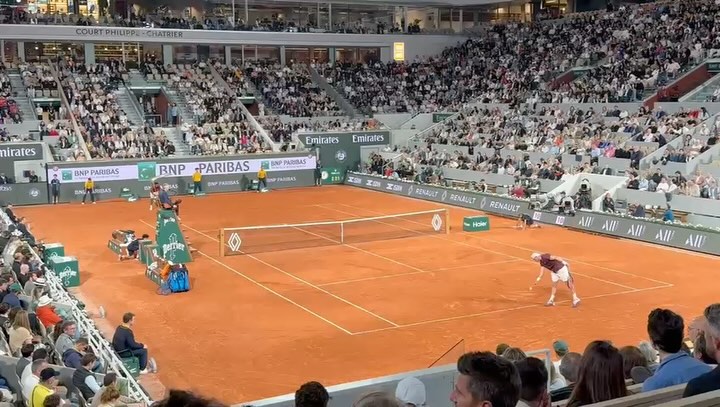 Monfils vs Draper at Roland Garros  Last night. Draper beat the Frenchman on an electric court Philippe Chatrier