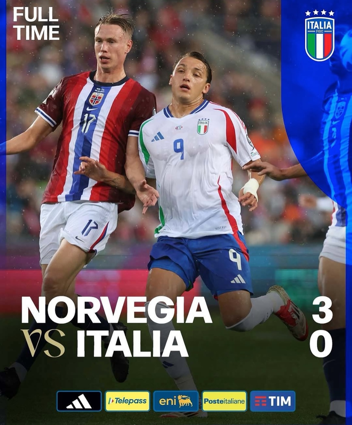 Norway 🇳🇴 3 Italy 0. Disastrous start to the World Cup Qualifying #italyvsnorway #worldcupqualifiers