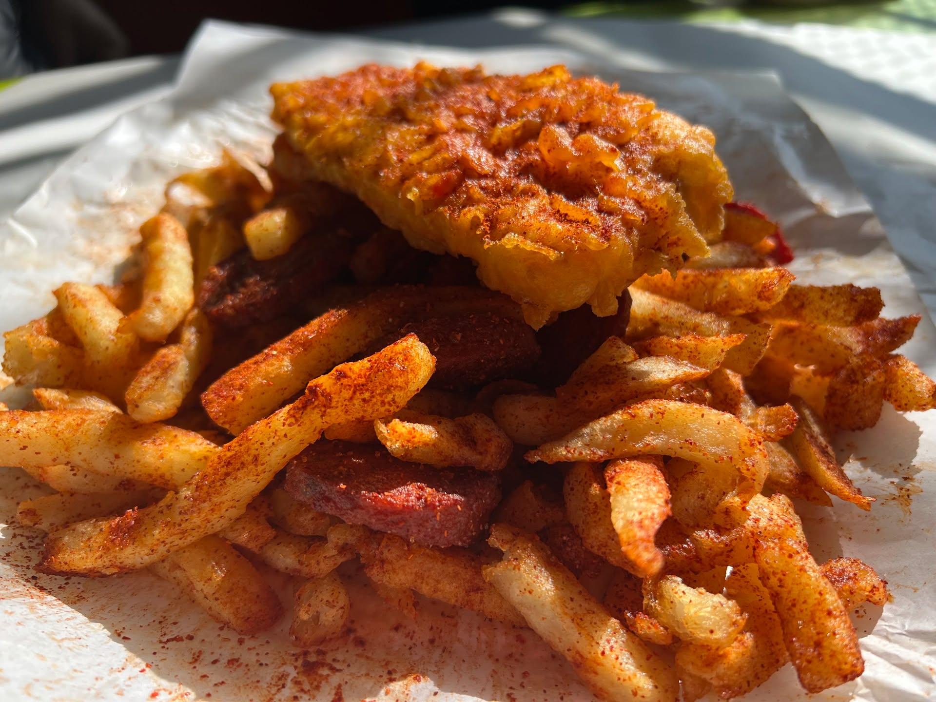 On a Day Like this theres only one thing to have. A parcel of Fish and Chips,Polony and vienasWat are u havin today?  @akhalwayas_bree