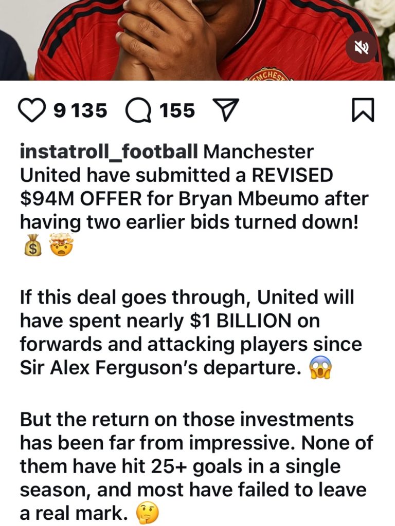 Muembo to United for over 70 Bar. Yoh . I like this post by InstaTroll Football. Do you agree