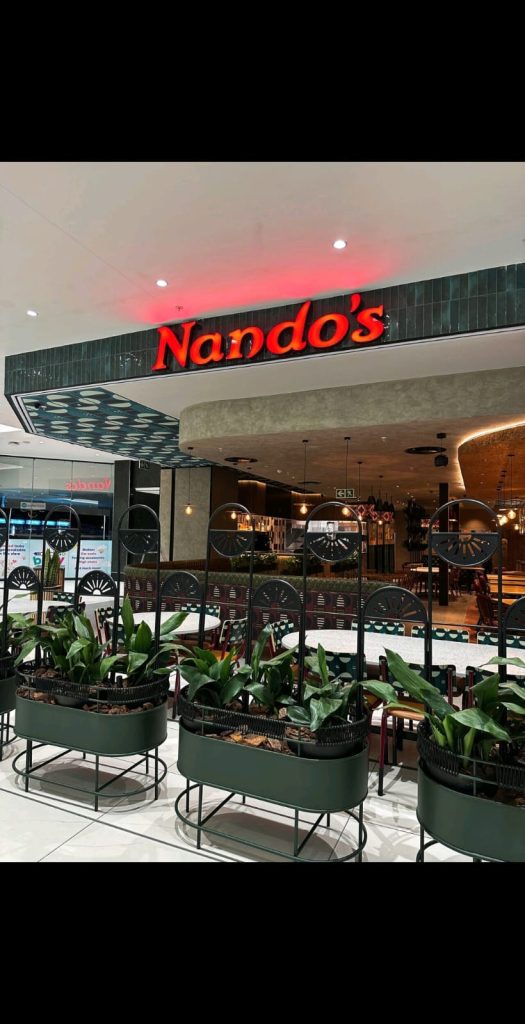 Nandos Fourways Mall. Fully Halaal and Premium High End Store