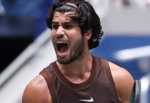 Vamos Alcaraz. He wins in straight sets after his long absence and great to see him back