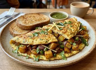 Masala Aloo Fry Omelette