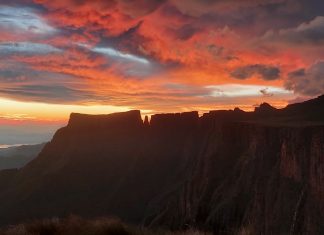 Sunset in the Drakensberg Mountains
