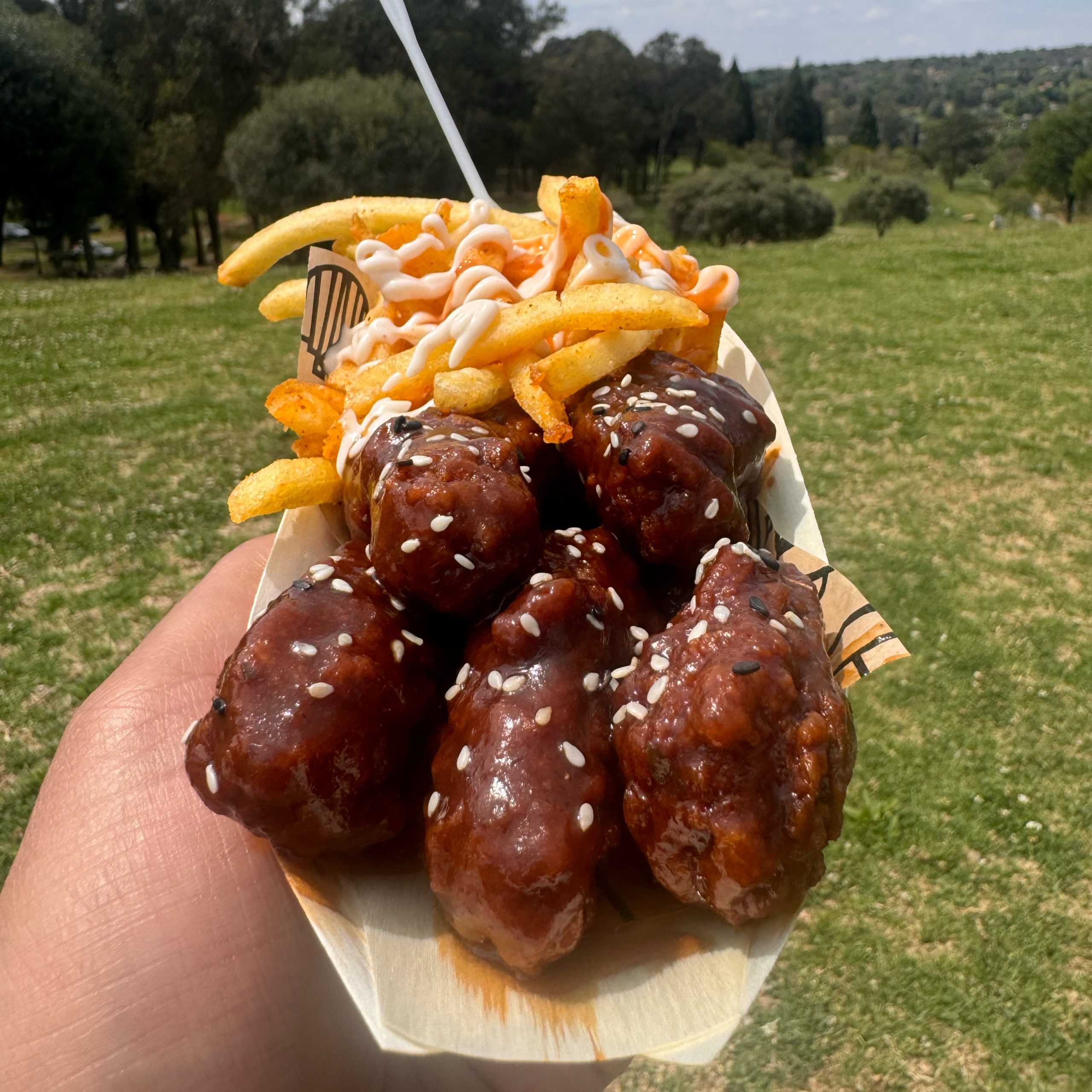 Sticky BBQ Wings from StripCheese Pop Up. This went down after a Sublime Jog and Walk *Halaal @stripcheez