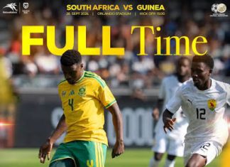 Good win to Open up Pitso's Account. SA beat Guinea 2-1 at the Orlando Amstel Arena. Given that Kenya are in this qualifying group, South Africa need to top Group D to be guaranteed a spot in the tournament. Mosimane's return is off to a winning start, with Eritrea drawing 1-1 to Kenya in the other clash in the group on Saturday.#bafanabafana #afcon #southafricavsguinea #sasoccer