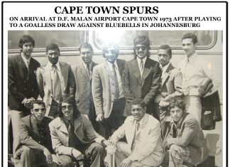 Cape Town Spurs after playing Bluebells in JHB 1973