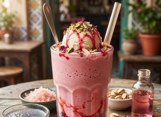 The Ultimate Creamy Bombay Crush Rose Falooda Drink