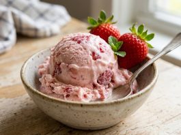Recipe-Homemade Strawberry Ice Cream