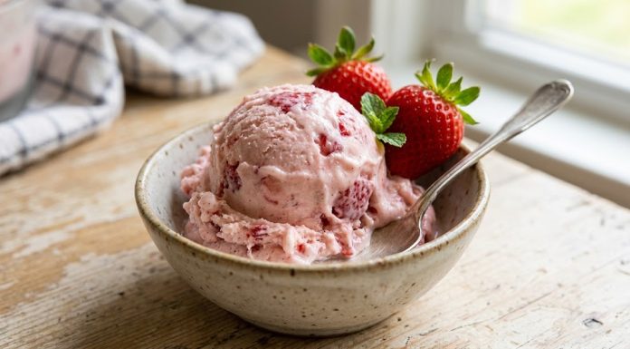 Recipe-Homemade Strawberry Ice Cream