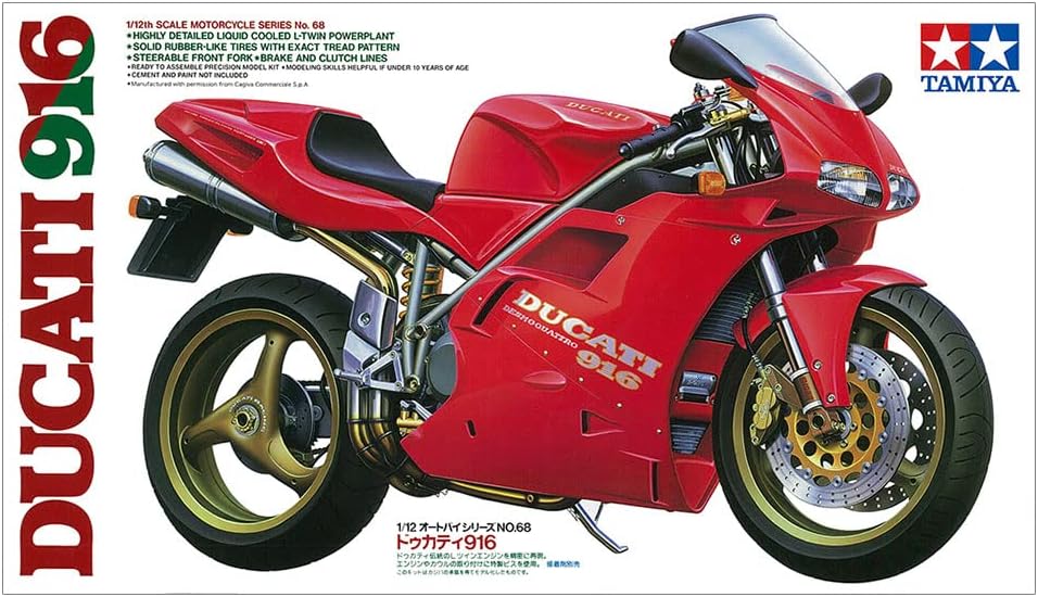 Tamiya 1/12 Motorcycle Series No.68 Ducati 916 Plastic Model 14068 - Image 2