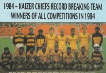 1984-Kaizer Chiefs Record Breaking Team. Winners of All Competitions in 1984