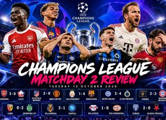 CHAMPIONS LEAGUE MATCHDAY 2 – SIMPLY SUBLIME! What a night of European football! Nine matches, 30 goals and drama from start to finish! Arsenal 3–0 Lille – Three goals in seven minutes! The Gunners mean business! Galatasaray 1–4 Barcelona – Lamine Yamal inspires another Barça masterclass!Inter Milan 3–4 Club Brugge – SEVEN-GOAL THRILLER! Tresoldi bags a hat-trick as Brugge stun Inter!Atlético Madrid 2–0 Man United – Another European nightmare for United! Viking 3–3 Bayern Munich – Six goals and a massive surprise in Norway!Lens 0–2 Sporting CP – Sporting continue their perfect start!Villarreal 3–1 Napoli – The Yellow Submarine sinks Napoli!RB Leipzig 1–0 PSV – Three crucial points for Leipzig!Sabah 2–0 Slavia Prague – History made! A first Champions League victory! MATCH OF THE NIGHT: Inter 3–4 Club Brugge STAR OF THE NIGHT: Nicolò Tresoldi TEAM TO WATCH: Arsenal YOUR TURN!Are Arsenal genuine Champions League contenders? Can Barcelona go all the way? And what's happening at Manchester United? Drop your thoughts in the comments! SIMPLY SUBLIME!🌐 www.swoosh0018.com#ChampionsLeague #UCL #Matchday2 #Arsenal #Barcelona #ManchesterUnited #BayernMunich #ClubBrugge #FootballNews #FootballReview #SimplySublime #Swoosh0018
