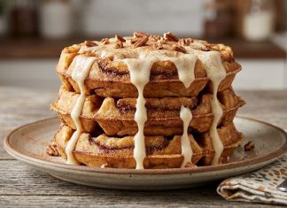 Crispy Cinnamon Roll Waffles