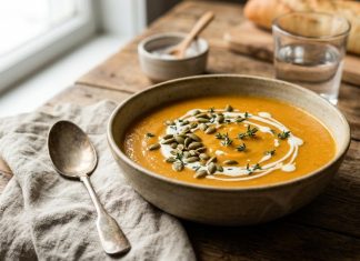 Roasted Garlic & Herb Creamy Butternut Soup
